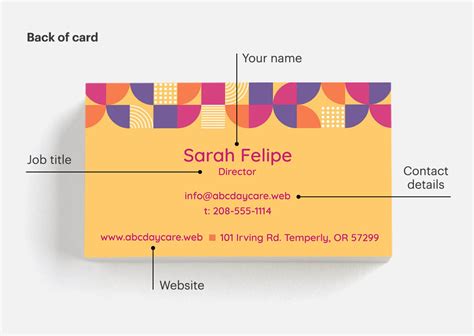 what information on business card